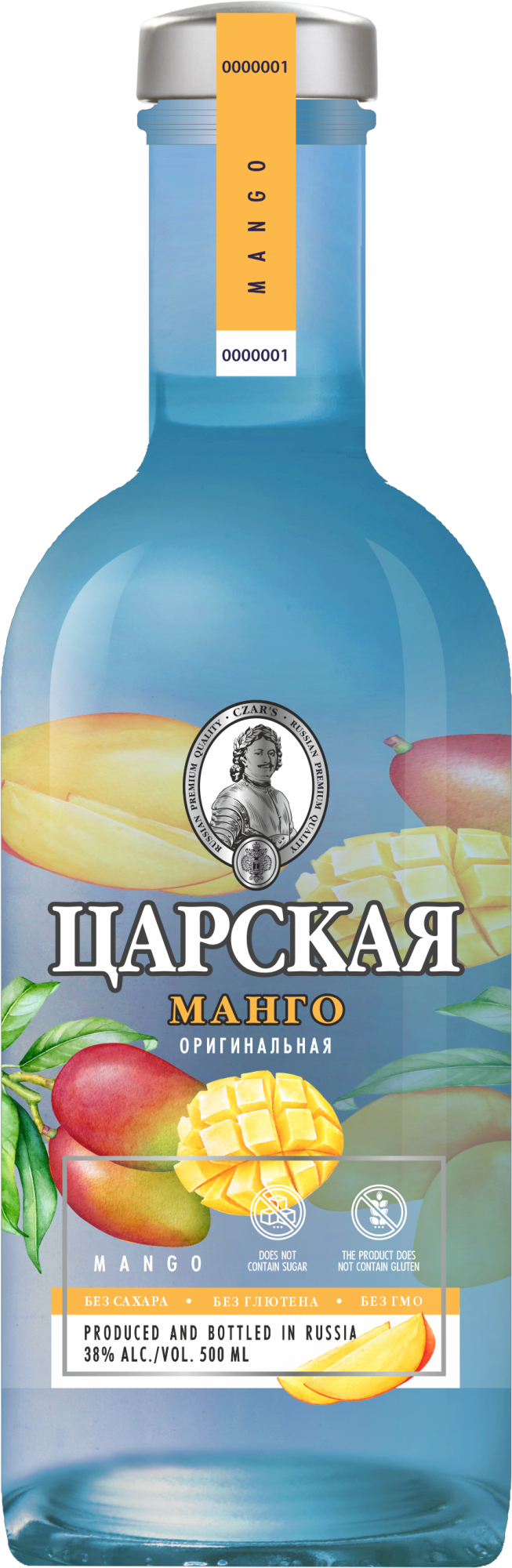 ВОДКА ЦАРСКАЯ ОРИГИНАЛЬНАЯ МАНГО   38% 500 мл