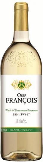 Вино Chef Francois  Blanc Semi Sweet   1000 мл