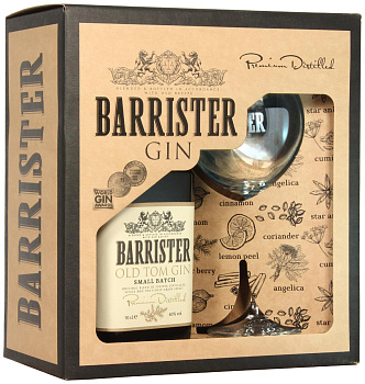 Джин   Кошерный Barrister Old Tom gift box   700 мл + glass