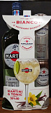 Подарочный набор вермут Martini Bianco Мартини Бьянко в подарочной упаковке 1000 мл  + 2 тоника ж/б   
