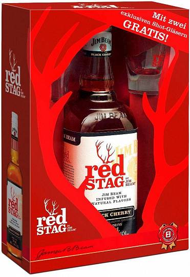 Напиток алкогольный Red Stag  Black Cherry gift box with 2 glasses  Дж