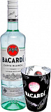 Ром Bacardi Carta Blanca, gift box with luminous glass Бакарди Карта Бланка в компл. со светящ.стаканом в подарочной упаковке 1000 мл