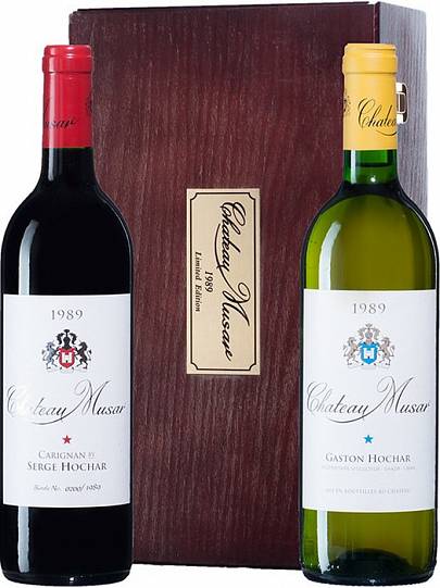 Набор Chateau Musar White & Red 1989 wooden box Шато Мусар Белое & Кр