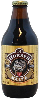 Пиво 3 Horses Malta Три Лошади Мальта стекло 330 мл