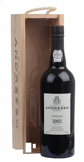 Вино Andresen Vintage Port  red sweet wooden in box  2002 750 мл