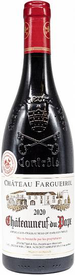 Вино Chateau Fargueirol  Chateauneuf-du-Pape AOC   Rouge   2020 750 мл  15 %