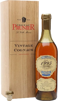 Коньяк Prunier 1995 Fins Bois Cognac wooden box 700 мл