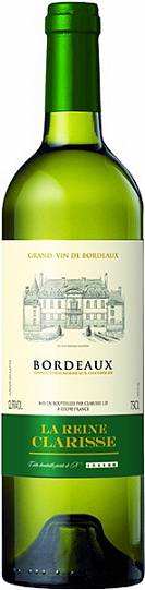 Вино La Reine Clarisse Blanc Bordeaux AOC Ля Рен Кларис Белое  2016 75