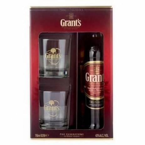 Виски Grant’s in a gift box with glasses 750 мл