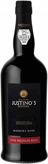 Вино Justino's Madeira Wines Fine Medium Rich Madeira DOP  Жустино'с Маде