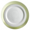 Тарелка Zafferano Strip Glass plate apple-green/white Дзафферано Стрип Тарелка зелено-белый