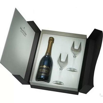 Шампанское Drappier Grande Sendree Brut Champagne AOC gift box in 2 glass  750 мл