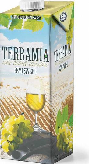 Вино Terramia  Tetra Pak  Террамия  белое полусладкое Тетр