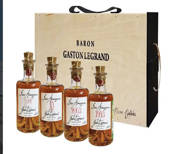 Коньяк Набор Lheraud Cognac ХО gift set wooden box 200 мл 44%