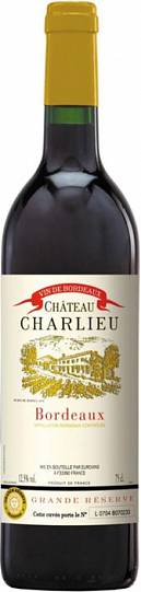 Вино Chаteau Charlieu  Bordeaux AOC red 2018   750 мл