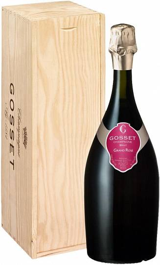 Шампанское Gosset Grand Rose Brut  wooden gift box  1500 мл