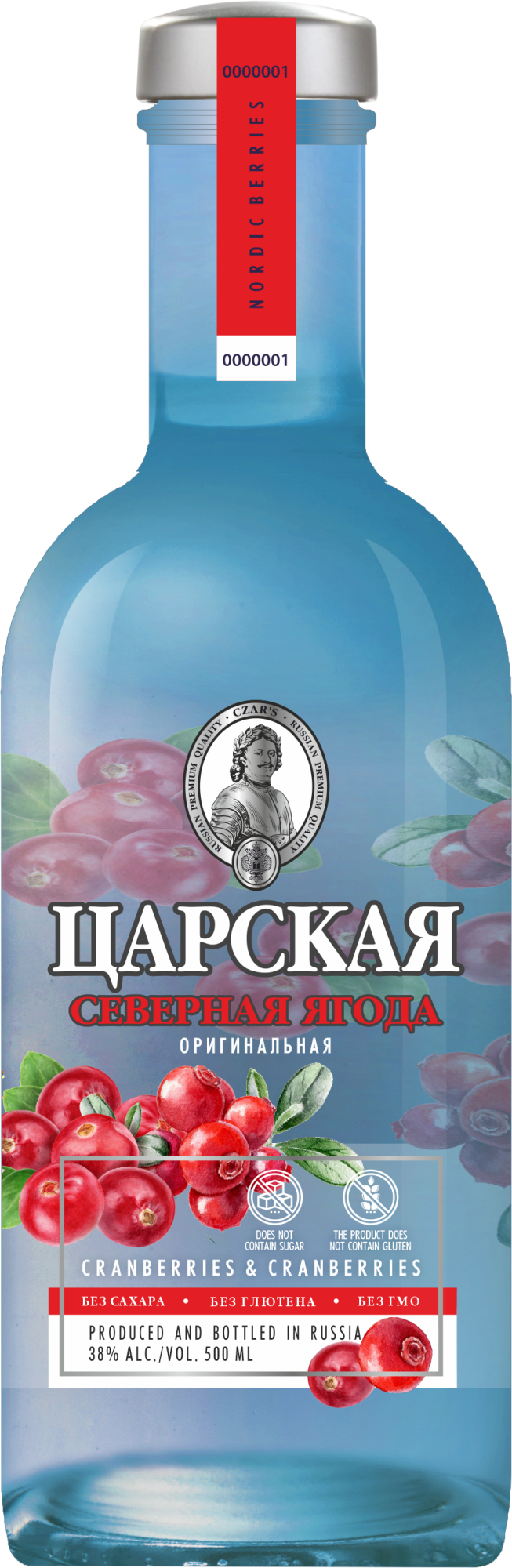 ВОДКА ЦАРСКАЯ ОРИГИНАЛЬНАЯ СЕВЕРНАЯ ЯГОДА   38% 500 мл