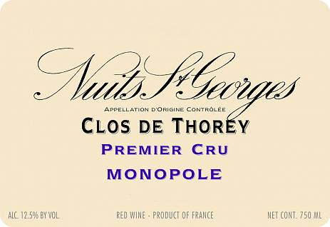 Вино Domaine de la Vougeraie Nuits St. Georges 1er Cru Clos de Thorey Monopole  2018  