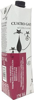 Вино Cuatro Gatos Tempranillo - Garnacha  1000 мл