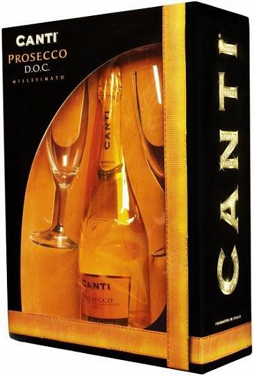 Винный набор Canti Prosecco gift set with 2 glasses Канти Просекко