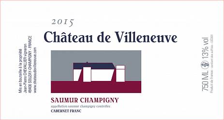 Вино Chateau de Villeneuve Saumur Champigny AOC  2018 750 мл