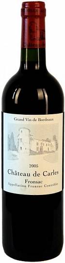 Вино Chateau de Carles Fronsac AOC   2014 750 мл