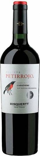 Вино Bisquertt Petirrojo Reserva Carmenere Colchagua Valley DO red dry 2020 750 мл