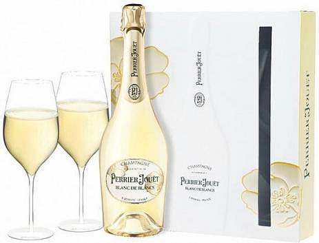Шампанское Perrier-Jouet  Blanc de Blanc  gift box with 2 glasses 750 мл 