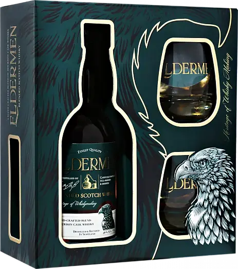 Виски   Виски Eldermen Blended Scotch Whisky gift box with 2 glasses  500 мл 4